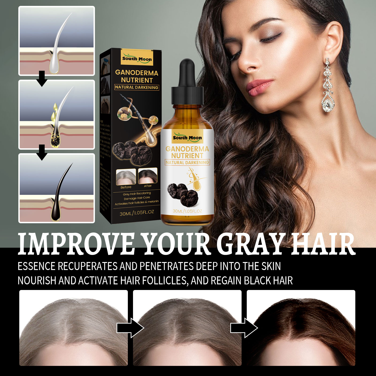 Zwart Ganoderma Lucidum Haar V - Root Stimulator Liquid recensie en prijs